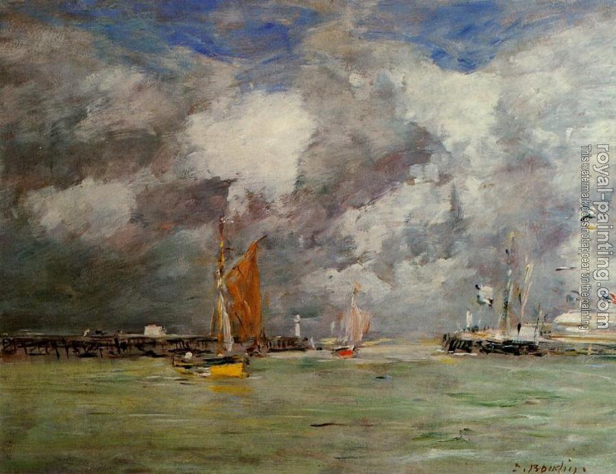 Eugene Boudin : Trouville, the Jettys, High Tide III